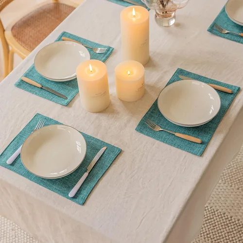 Miniatura 26 de Juego de 6 manteles individuales resistentes al calor para mesa de comedor y cocina de Home Brilliant, manteles individuales para mesa de comedor