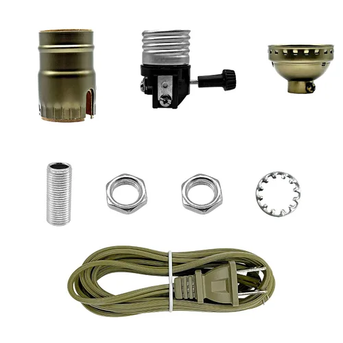 Miniatura 5 de Kit de luz de lámpara, kit de lámpara de mesa de reparación o recableado, enchufe de 3 vías y cable a juego de 8 pies con accesorios esenciales