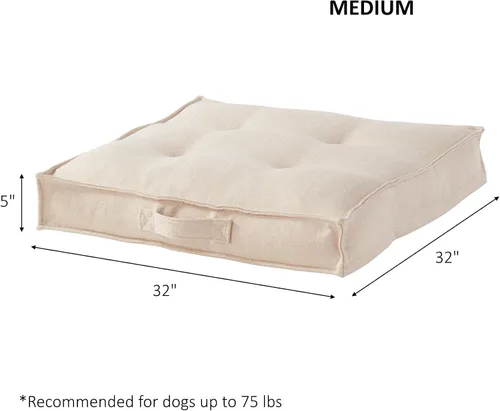 Miniatura 7 de Happy Hounds Milo - Cama cuadrada copetuda para perro, color crema, mediano (32 x 32 pulgadas)