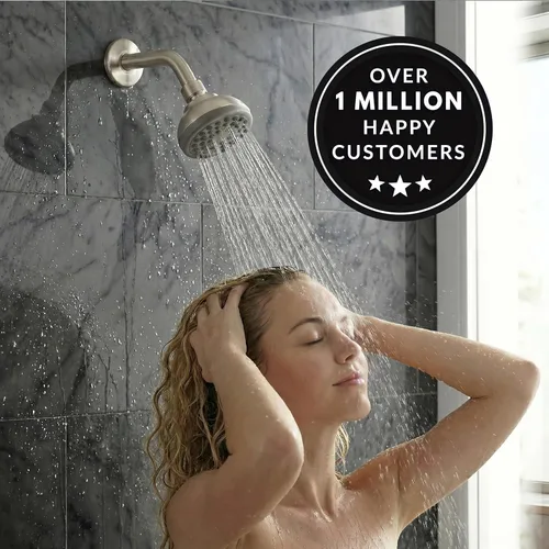 Miniatura 7 de Cabezal de ducha que aumenta la presión, cabezal de ducha de alta presión que ahorra agua, lo mejor para duchas de bajo flujo, 2.5 GPM - níquel