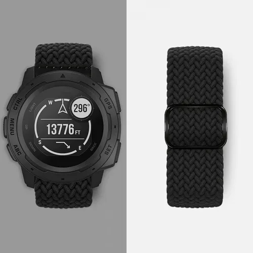 Miniatura 5 de Abanen Correa de reloj elástica Solo Loop de 0.876 pulgadas para Garmin Instinct 2 Solar/Instinct 3 de 1.772 pulgadas, correa trenzada ajustable