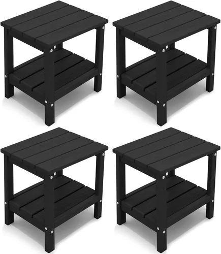 Miniatura 12 de KINGYES Mesa auxiliar doble, mesa auxiliar Adirondack- Aruba