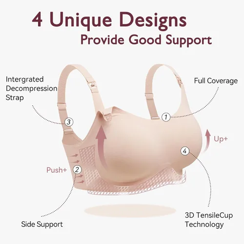 Miniatura 3 de Momcozy Nursing Bras for Breastfeeding, FB039 Comfort Support Seamless Maternity Bra, Pregnancy Sleep Bralette, Full-Coverage
