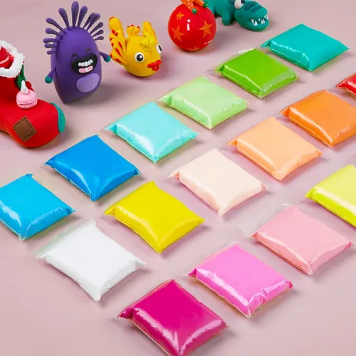 Miniatura 5 de EDIFON Arcilla seca al aire, arcilla de modelado de 24 colores para niños, juguete de arcilla mágica de espuma con herramientas de escultura