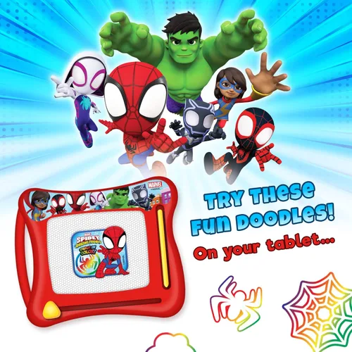 Miniatura 5 de JA-RU Marvel Spiderman - Tabla magnética mágica de dibujo (1 juguete) Tableta de dibujo, boceto y garabatos para niños, niños y niñas. Juego