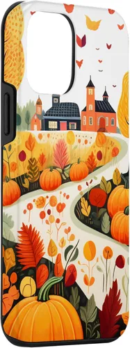 Miniatura 3 de iPhone 12 mini hojas otoño calabaza patrón otoño color hojas caso