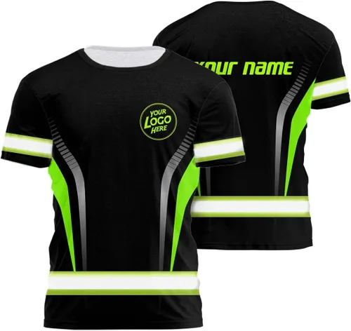 Miniatura 28 de Empresa, Equipo Uniforme Camisa de Alta Visibilidad para Hombres Camisa de Seguridad Logotipo Personalizado Nombre con Cintas Reflectantes AMZ02