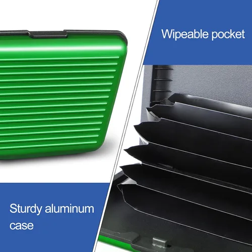 Miniatura 6 de 2 piezas de soporte delgado para tarjetas de crédito, mini protector de tarjeta de crédito, protector de aluminio para tarjetas de visita