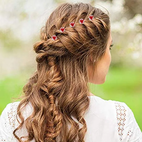 Miniatura 4 de WOIWO 20 horquillas de cristal para el cabello, diseño afilado en U, de metal, para mujeres y niñas, accesorios de joyería para el cabello