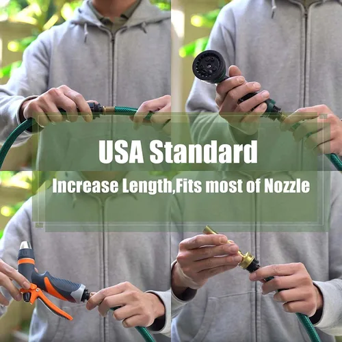 Miniatura 7 de Manguera corta de 10 pies flexible para conexión: manguera de agua de PVC de 1/2 "ligera y a prueba de fugas para carretes de jardines pequeños