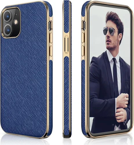 Miniatura 10 de LOHASIC Funda para iPhone 12 y iPhone 12 Pro - Fundas para teléfono i Phone 12 con borde cromado delgado, fundas de cuero de diseño suave, funda