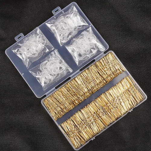 Miniatura 7 de 200 horquillas para el cabello en forma de U con caja de almacenamiento (2.36 pulgadas, 2 pulgadas), horquillas para moños para mujeres, niños