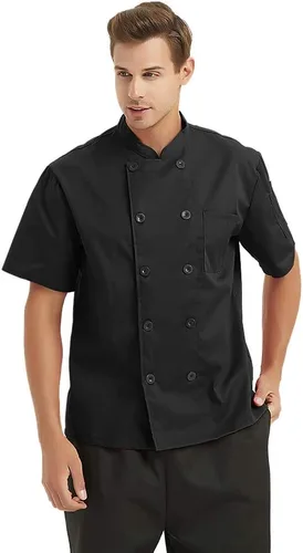 Miniatura 3 de TOPTIE - Chaqueta de chef de manga corta unisex