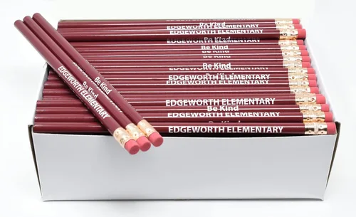 Miniatura 15 de Pencil Guy Lápices redondos negros mate impresos personalizados, 500 por caja, color negro mate