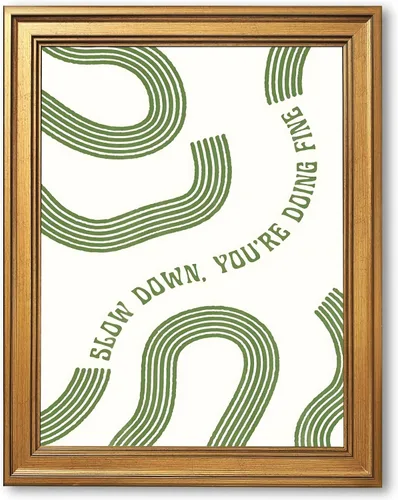 Miniatura 19 de Arte de pared "Slow Down You’re Doing Fine" Retro Minimalista Motivacional Cita Musical Póster Inspirador Letras de Canciones de Media Siglo en Tela