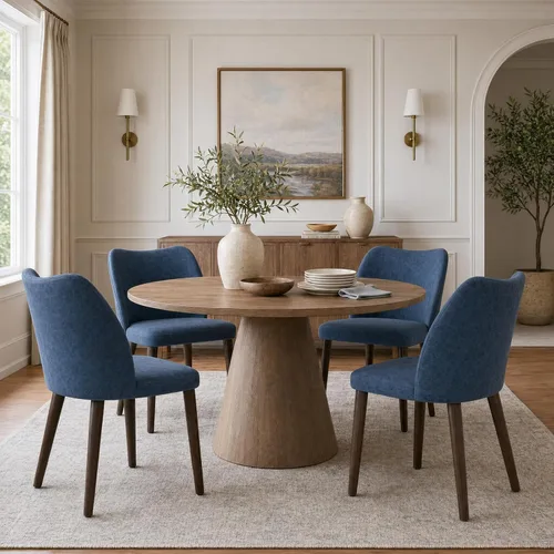 Miniatura 14 de MALOL Juego de 2 sillas de comedor, sillas laterales de cocina tapizadas de tela con patas de madera para uso en cocina y restaurante, color beige