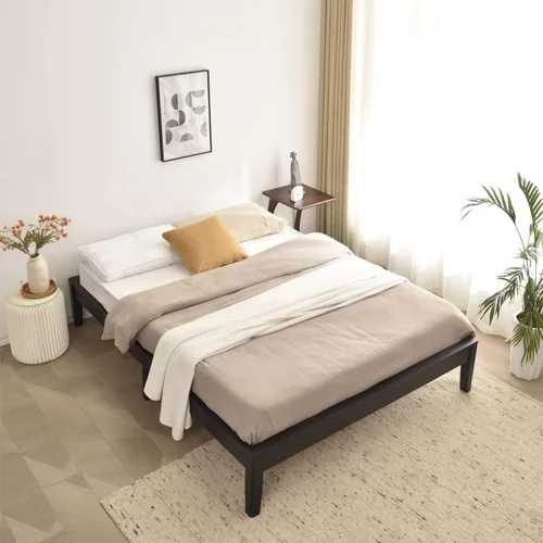 Miniatura 6 de Woodpeckers Furniture And Mattress Stella - Marco de cama con plataforma de madera de pino macizo (negro, tamaño Queen (estándar de EE. UU.))