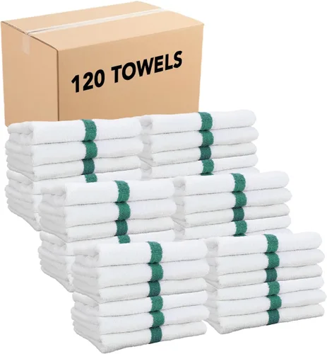 Miniatura 9 de Arkwright - Paquete de 6 toallas blancas de baño para gimnasio, 100 % algodón, suaves, de secado rápido, absorbentes del sudor, toallas de calidad