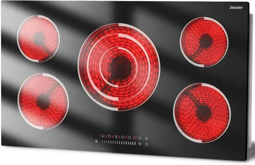 Miniatura 11 de Placa de Cocina Eléctrica de 24 Pulgadas - Placa de Cocina Eléctrica de Cerámica Empotrada de 3 Quemadores, Estufa de Cerámica Radiante con 9