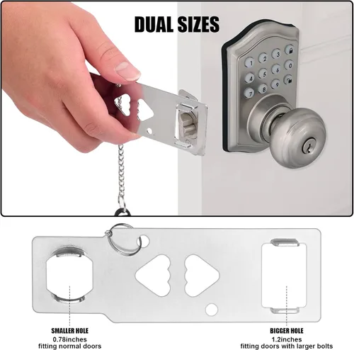 Miniatura 2 de Cerradura de puerta portátil para viajes, dispositivo de seguridad de autodefensa para puerta para hogar, apartamento, hotel, motel, dormitorio