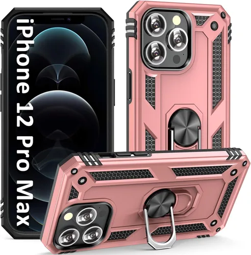 Miniatura 11 de ADDIT i Phone 12 Pro Max - Funda para iPhone 12 Pro Max, con anillo de soporte, soporte ajustable, grado militar, protección resistente, a prueba