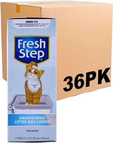 Miniatura 27 de Fresco Paso Cordón Cat Litter Box Liners, perfumado, tamaño jumbo, 36" x 19" - 7 unidades por caja, 2 cajas