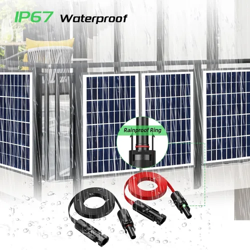 Miniatura 9 de Bateria Power Conector de cable solar súper plano, cable de extensión solar fotovoltaico de balcón de 30 amperios con conectores macho y hembra