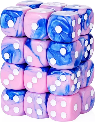 Miniatura 13 de 36 Piezas 12mm Juego de Dados Mini de 6 Caras, Juego de Dados D6 de Colores Translúcidos, Juego de Dados Estándar de 6 Caras para Juegos de Mesa