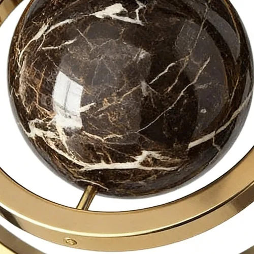 Miniatura 5 de Globo giratorio para escritorio – Hierro 13.6 x 9.1 in Escultura de globo de metal de arte abstracto moderno Adorno decorativo de mapa del mundo