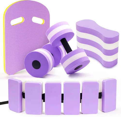 Juego de 5 piezas de aeróbic acuático, conjunto de ejercicio acuático para piscina, equipo de fitness con mancuernas de espuma, tabla de natación,