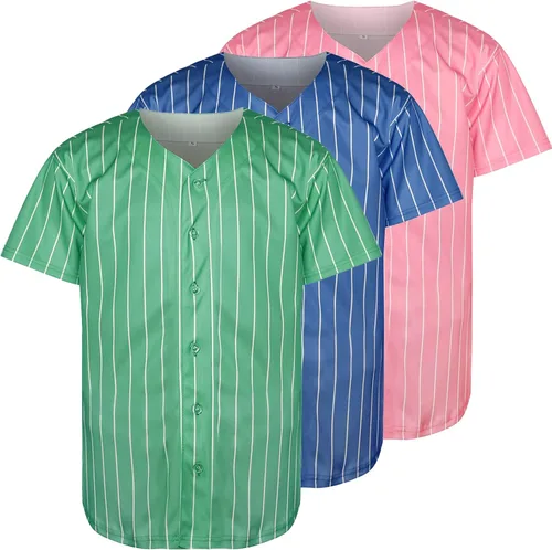 Miniatura 28 de Phoneutrix Camisetas Jersey de Béisbol Hip Hop Hipster Lisas en Blanco con Botones Uniformes Deportivos para Hombres y Mujeres Jersey