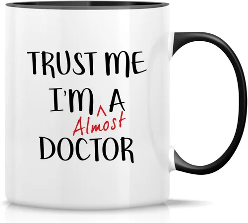 Retreez Taza Graciosa - Confía en mí, casi soy médico, 325 ml, Tazas de café de cerámica - Tazas divertidas, sarcásticas, motivacionales, regalos de