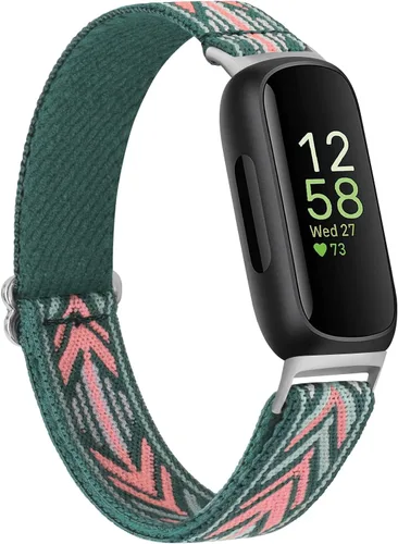 Miniatura 10 de Vancle Correas elásticas para Fitbit Inspire 3 para mujeres, bandas ajustables y transpirables de nylon elástico compatibles con Fitbit Inspire 3