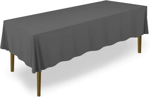 Miniatura 14 de Lann's Linens - Mantel rectangular de tela de poliéster de primera calidad para bodas, banquetes y restaurantes Blanco