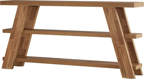 Miniatura 9 de Tribesigns - Mesa consola extralarga de 70.9" con almacenamiento, mesa de sofá estrecha de 3 niveles en madera detrás del sofá, mesa de entrada