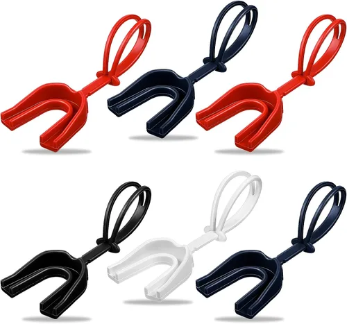 Miniatura 8 de TOODOO Protector bucal deportivo con correa, 6 unidades, sin hervir, para fútbol, boxeo, para adultos y jóvenes, protector bucal suave