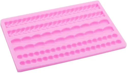Miniatura 6 de 3D Pearl Knit Rope Molde de silicona Molde de fondant Molde de pastel Frontera Decoración Moldes Gumpaste Cocina DIY Hornear Decoración Pastel