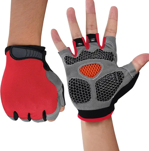 WULI Guantes de ciclismo de medio dedo para hombres y mujeres, guantes de fitness para ciclismo, transpirabilidad, equipo de yoga antideslizante,