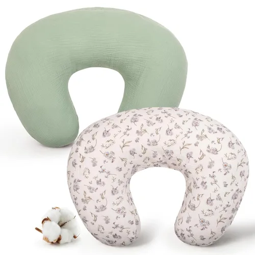 Miniatura 8 de FUNUPUP Funda de almohada de lactancia de muselina compatible con almohada de lactancia Boppy, fundas suaves de lactancia para bebés para almohadas