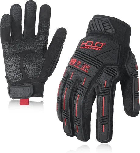 Miniatura 18 de HANDLANDY Anti Vibration Gloves, SBR Padding, TPR Protector, Mechanic Work Gloves