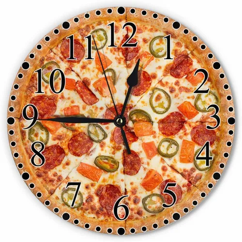Miniatura 7 de Reloj de Pared Bohemio con Textura Paisley de 10 Pulgadas Operado por Batería Vector Color Rojo Brillante Reloj Silencioso Sin Tictac Relojes