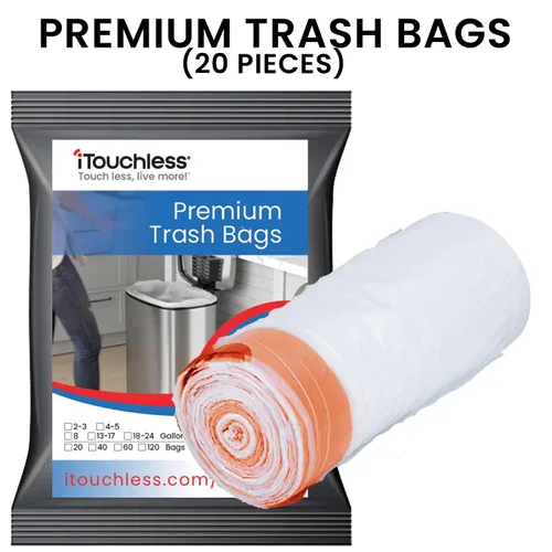 Miniatura 6 de iTouchless Bote de basura automático con 20 bolsas prémium incluidas, sistema de control de olores y sensor de apertura de tapa grande; basurero