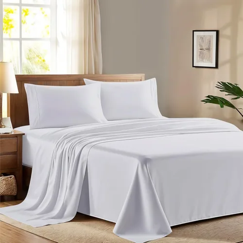 Miniatura 27 de Juego de sábanas 100% algodón egipcio para cama individual, sábanas de lujo de la serie 600 refinadas para cama de tamaño individual