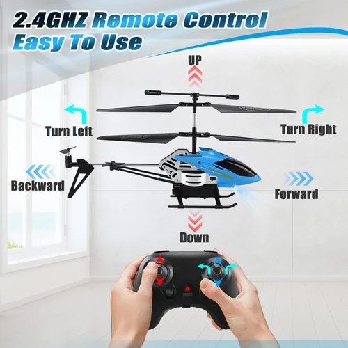 Miniatura 7 de Dolanus Helicópteros RC - Juguetes de helicóptero de control remoto: despegue/aterrizaje con una tecla, retención automática de altitud, luz LED