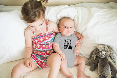Miniatura 4 de AW Fashions ¡Party! My Crib, 2 AM, B.Y.O.B. - Body para bebé recién nacido, ropa para bebé niña o niño