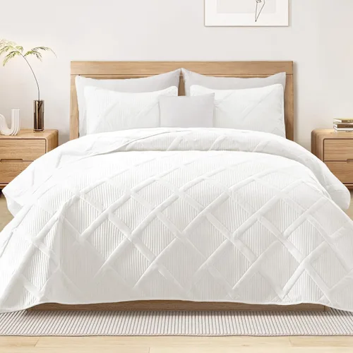 Miniatura 9 de Exclusivo Mezcla - Juego de edredón de microfibra tamaño King, juego de ropa de cama gris claro con 2 fundas de almohada, colcha moderna para cama