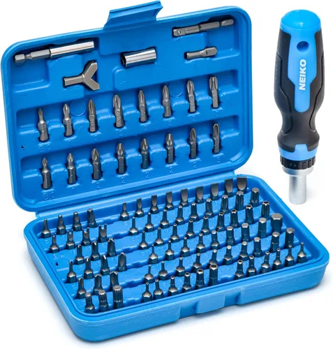 Miniatura 8 de NEIKO 10048A Juego de Brocas de Seguridad de 100 Piezas Acero Cr-V Adaptadores de 1/4 de Pulgada Phillips Ranurado Hexagonal Torx Star A Prueba