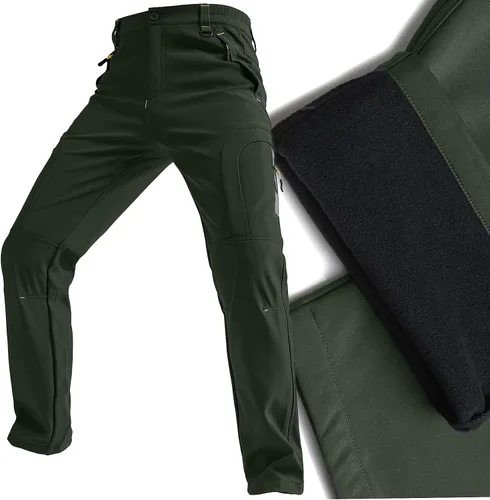 Miniatura 4 de Toomett Pantalones de nieve para senderismo para hombre, esquí, invierno, con forro polar, repelente al agua, campamento, caminar, pesca