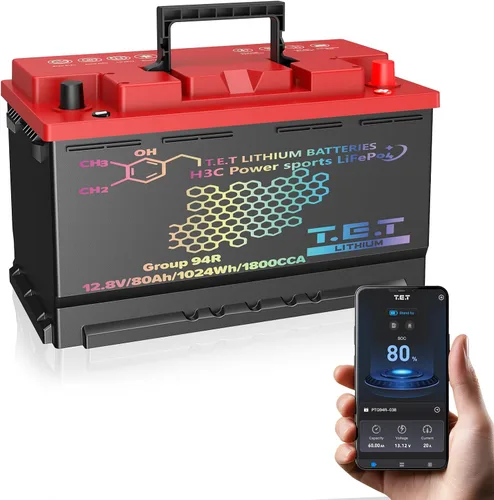 Miniatura 15 de TET - Baterías de arranque y parada para coche BCI Group 24, batería automotriz sin mantenimiento, 12.8 V, 60 Ah, 768 Wh 1500 CCA