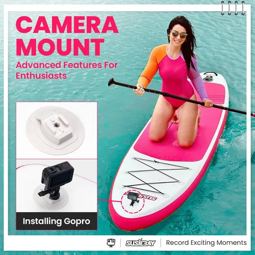 Miniatura 5 de Tabla de remo inflable con accesorios de SUP, tablas de remo inflables para adultos y jóvenes, cubierta de EVA antideslizante, postura amplia, bomba